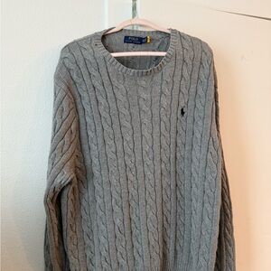Polo by Ralph Lauren Light Gray Cable Knit Sweater